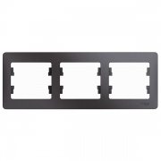 Рамка Glossa 3-постовая , горизонтальная, графит