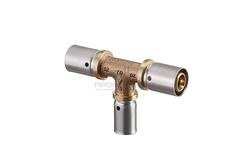 Тройник переходной Oventrop Cofit P - 63x6.0 x 40x3.5 x 63x6.0 (прессовой, латунь)