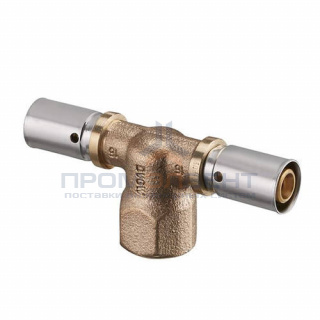 Тройник с переходом на внутреннюю резьбу Oventrop Cofit P - 26x3.0 x 1/2" (прессовой, бронза)