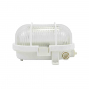 НБП 01-60-002 бел с/р Светильник с решеткой овал белый,корпус ПАТС,рас-ль стекло, Е27х60W,IP53