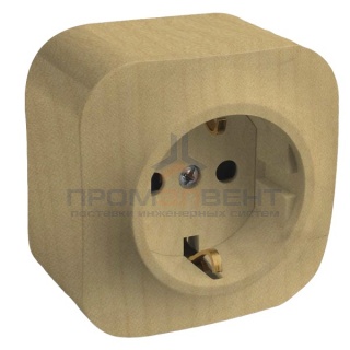 Розетка Legrand Quteo с заземлением дерево [уп 20шт]