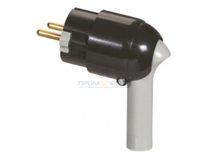 Вилка Legrand с заземлением 16А с рычагом для извлечения черная