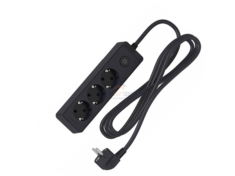Удлинитель Schneider Electric 3 розетки 2К+З, кабель 1,5м, черный