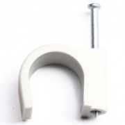 Скоба пластиковая с гвоздем, д.3 - 4мм