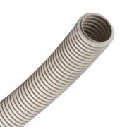 Труба ПВХ гофрированная DKC д.20мм, лёгкая с протяжкой, цвет серый [бухта 25м]