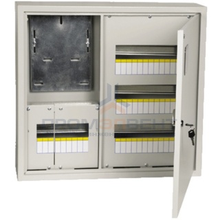 Щит металлический ЩУРн-3/42зо-1 36 УХЛ3 IP31 на 3-х фазный счетчик и 42 модуля навесной ИЭК